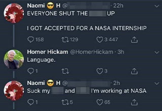 Some all-time foot in mouth moments. The poor woman who lost her NASA internship for swearing on Twitter might be a top-five post blunder of all time. 