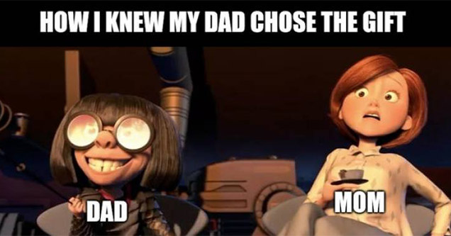 incredibles meme about dad and mom gifts