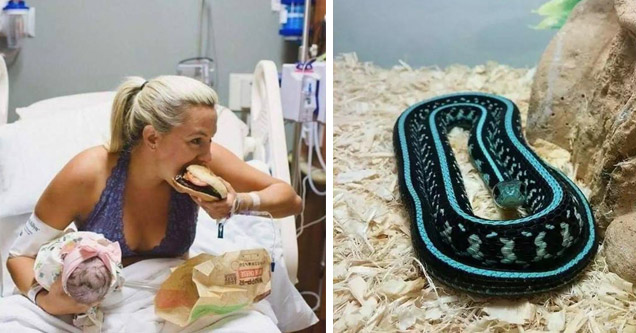 new mom eating burger king after giving birth