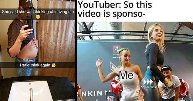 arm - She said she was thinking of leaving me Fun Hoy Qos I said think again | girls vs boys memes - YouTuber So this video is sponso Me 10 seconds A Nhin