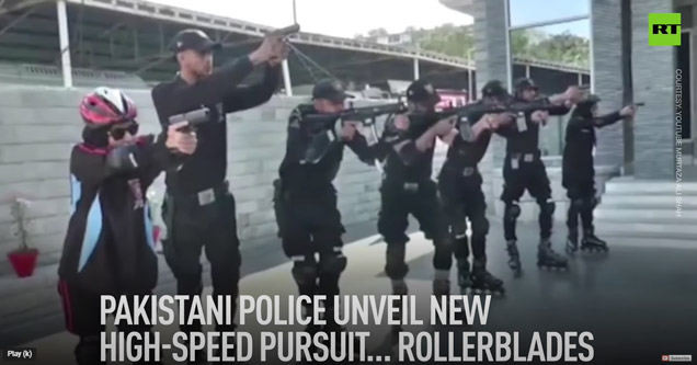 pakistani cops on roller blades