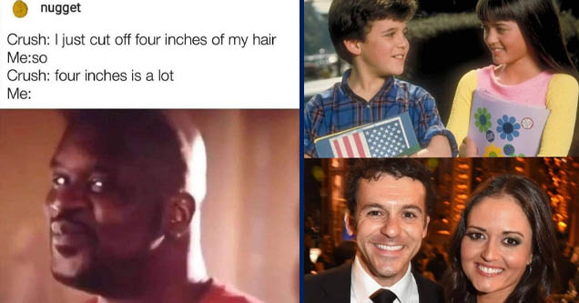 shaquille o neal birthday meme - nugget Crush I just cut off four inches of my hair Meso Crush four inches is a lot Me | danica mckellar y fred savage