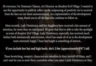 Resident Evil's Lady Dimitrescu is 9 Feet 6 Inches Tall - Facepalm