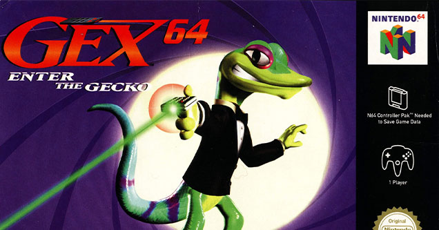 forgotten mascots - gex 64 forgotten franchise mascots - gex 64 enter the gecko n64 - Nintendo 64 Gex 64 Enter The Gecko Eck N64 Controller PakNeeded to Save Game Data Coming 1 Player Original Nintende Seal of Quality Crystal Dynamics Licensed Ay Nintendo