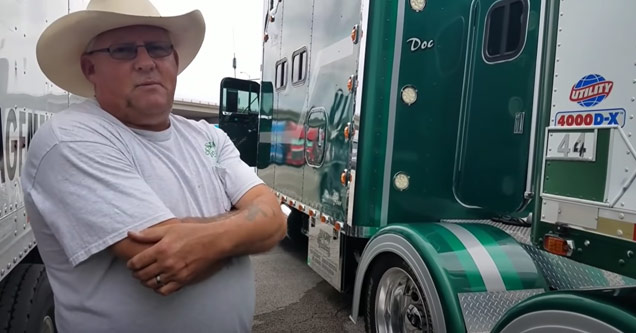 badass truck, cool trucker | a trucker in a cowboy hat and a green truck