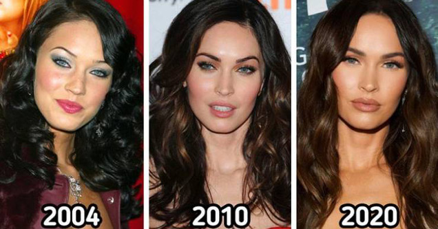 celebrities now and then | celebrities now and then - Megan Fox - erry G 2004 2010 2020