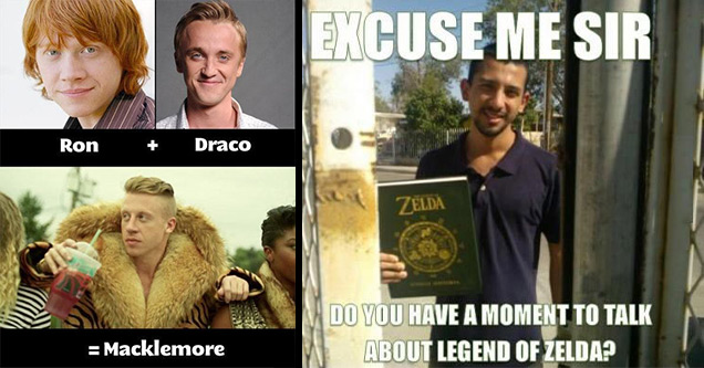 2013 memes | draco funny - Ron Draco Macklemore | hyrule historia meme - Excuse Me Sir Zelda Do You Have A Moment To Talk About Legend Of Zelda?