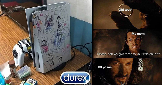 funny pictures | durex - The perfect advertisement doesn't exis 2X durex Alvin | isildur lord of the rings - Old toys My mom Please, can we give these to your little cousin? 30 yo me No.