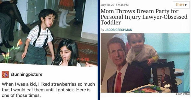 kid i liked strawberries so much - stunningpicture When I was a kid, I d strawberries so much that I would eat them until I got sick. Here is one of those times. |  phoenix wright - Mom Throws Dream Party for Personal Injury LawyerObsessed Toddler By Jaco