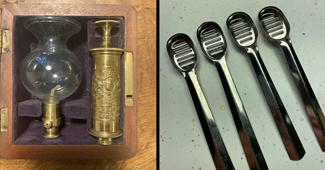 odd items with simple explanations | brass - Lerris Prison | Stainless steel flatware with slats