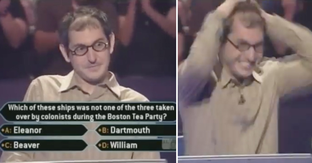 guy on who wants to be a millionaire looks stressed