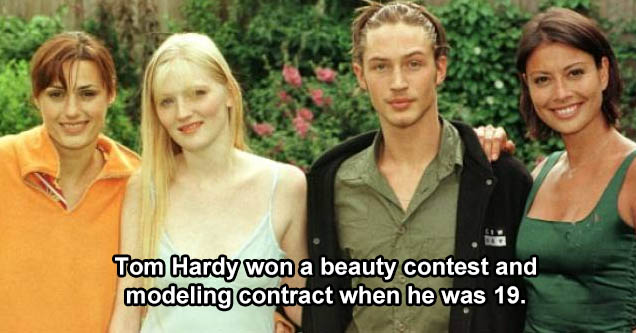 tom hardy young - Tom Hardy won a beauty contest and modeling contract when he was 19.