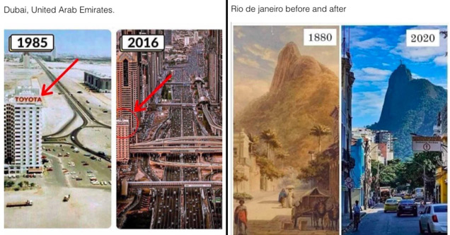 dubai united arab emirates 1985 vs 2016 - rio de janeiro before and after 1880 2020