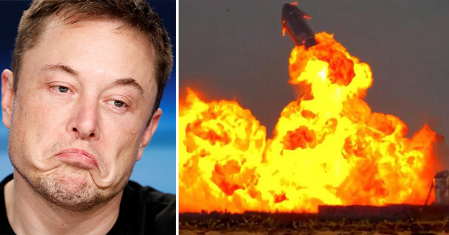 sad elon musk face - spacex mars rocket explosion