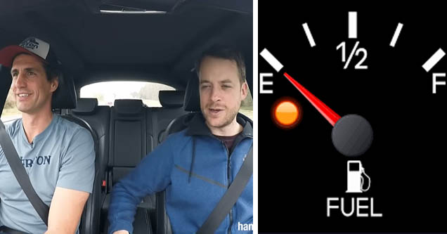 Hamish and Andy test the range of their car on 'empty'