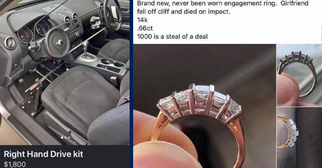 center console - Right Hand Drive kit $1,800 Listed 3 days ago in Brandon, Fl | Engagement ring - Brand new, never been worn engagement ring. Girlfriend fell off cliff and died on impact. 14k .66ct 1000 is a steal of a deal