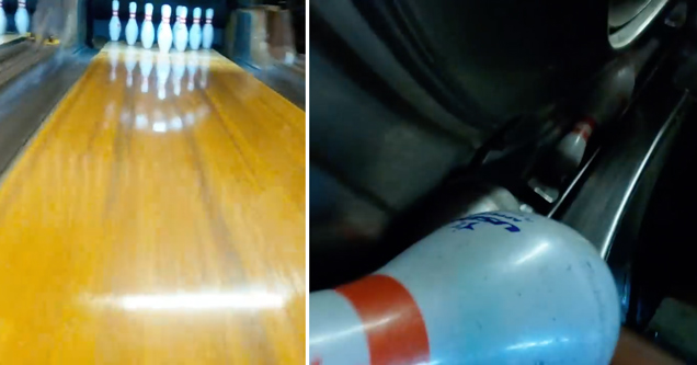 bowling alley drone shot