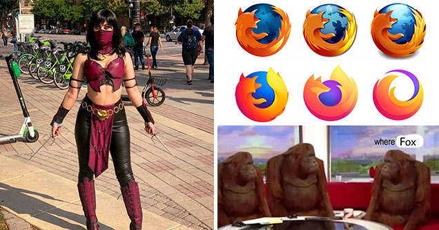 funny gaming memes -  Mortal Kombat cosplay - FireFox logo change meme