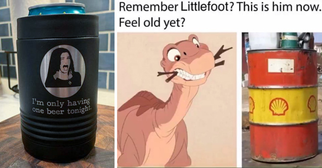 wandavision winking agatha meme - I'm only having one beer tonight - remember littlefoot? this is him now. feel old yet? - shell oil barrel