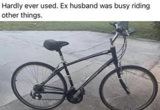 hardly ever used. ex husband was busy riding other things. bicycle for sale