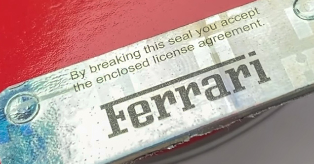 ferrari user agreement - by breaking this seal you accept the enclosed license agreement