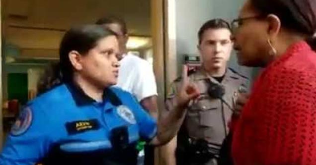 an HOA security guard arguing with residents