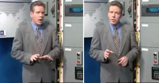 video screenshot of man in grey suit explaining technical computer jargon