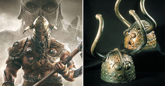 how vikings are portrayed in video games -  Viking didn't wear horned helmets in battle -  horns were decorative