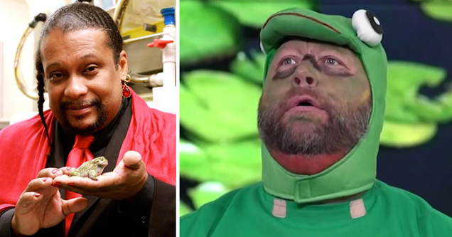 dr tyrone b hayes - alex jones dressed as gay frog