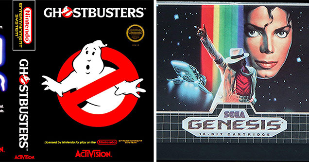 classic games with bad voice tracks -  Ghostbusters and Moonwalker