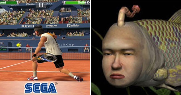 reasons why dreamcast was the best -  Sega tennis -  weird fish with a human face