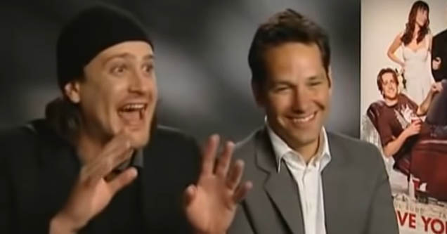 Jason Segel and Paul Rudd promoting 'I Love You Man' but probably stoned during the interview