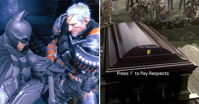 the worst quicktime events in video games -  Call of Duty -  Press 'F' to Pay Respects -  Batman Arkham Knight - Deathstroke Fight