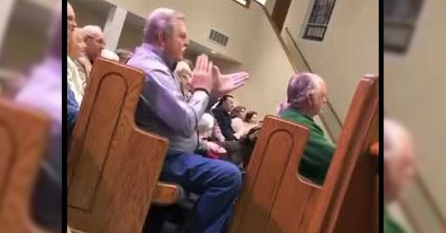 old man clapping strangely