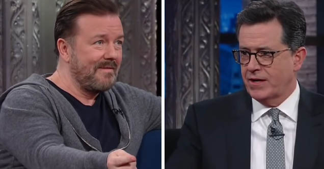 Ricky Gervais and Stephen Colbert debate God and atheism