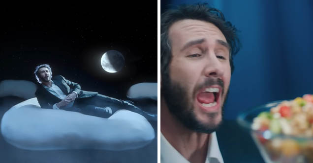 Stills from Josh Groban's 'Bean Song' music video for Bush's Beans