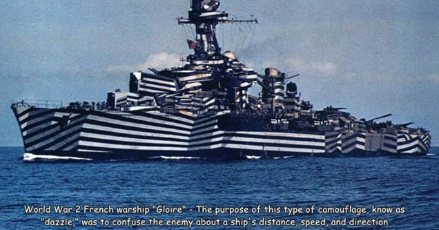 dazzle camouflage ship - ar World War 2 French warship