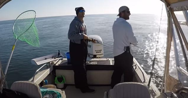 two men fishing when an earthquake hits