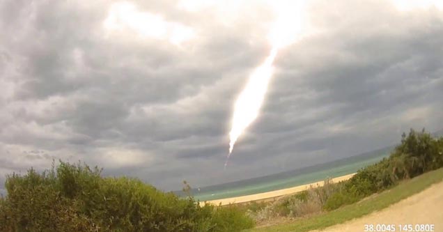 a meteor striking off the australian coast