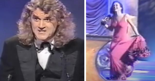 billy connolly and Elizabeth Hurley at BAFTA awards