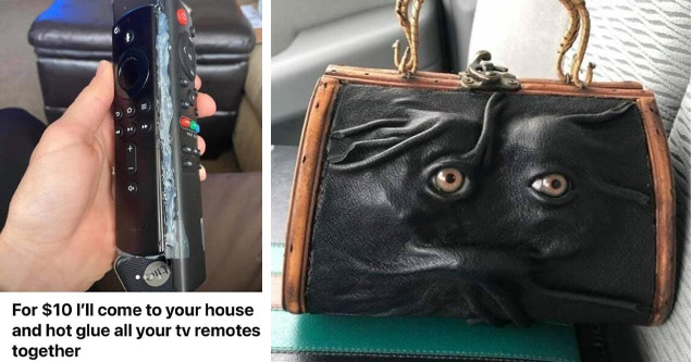 Photo - Remotes glued together Photo - Weird Handbag with Eyes