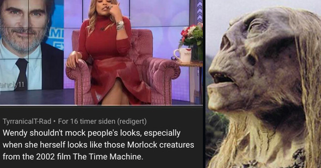 a funny comment about wendy williams looking like the creatures from the time machine movie