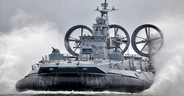 a huge military hovercraft