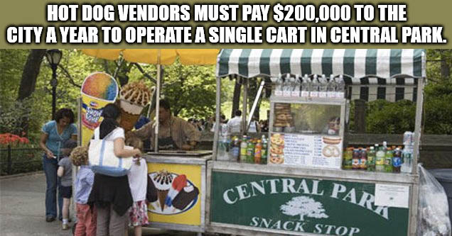 vehicle - Hot Dog Vendors Must Pay $200,000 To The City A Year To Operate A Single Cart In Central Park. re Central Para Snack Stop imgflip.com