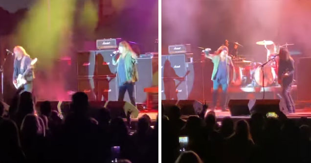 Vince Neil tries to sing, fails, then walks offstage