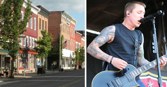 small surburban town | Ryan Key performing with Yellowcard