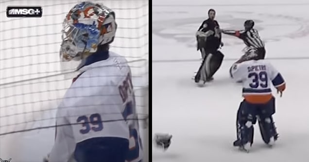 nhl goalie fight penguins and islanders