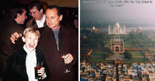 joe pesci and macaulay culkin | taj mahal around - Overhead shot of Agra, India with the Taj Mahal in the back.' Re