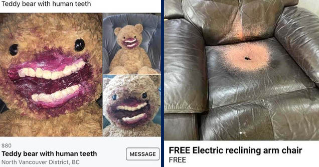 snout - Teddy bear with human teeth $80 Teddy bear with human teeth North Vancouver District, Bc Message  | car seat cover - R ... Free Electric reclining arm chair Free