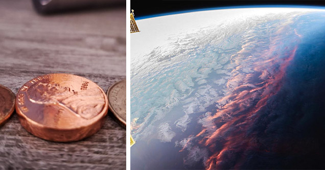 thick penny, sunset from space